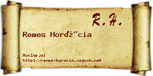 Remes Horácia névjegykártya